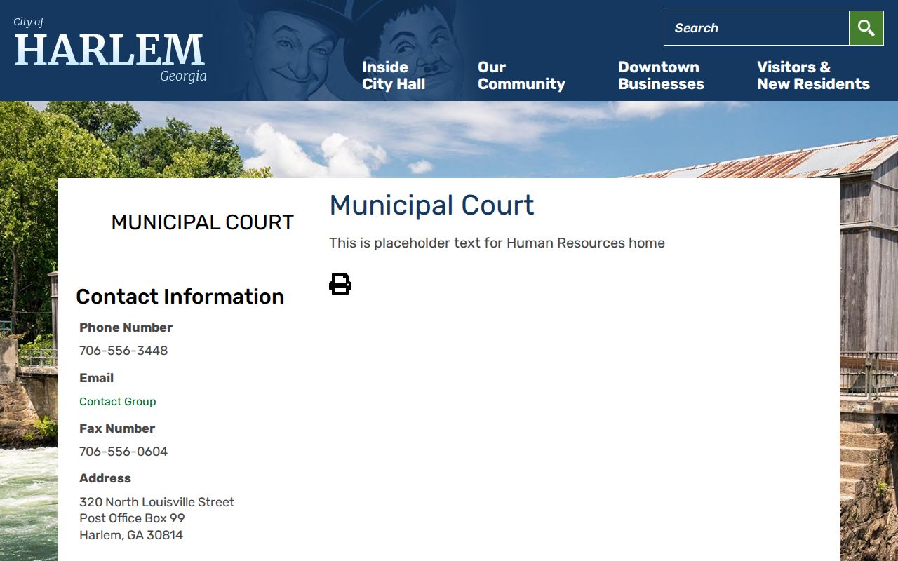 Official Harlem Municipal Court webpage