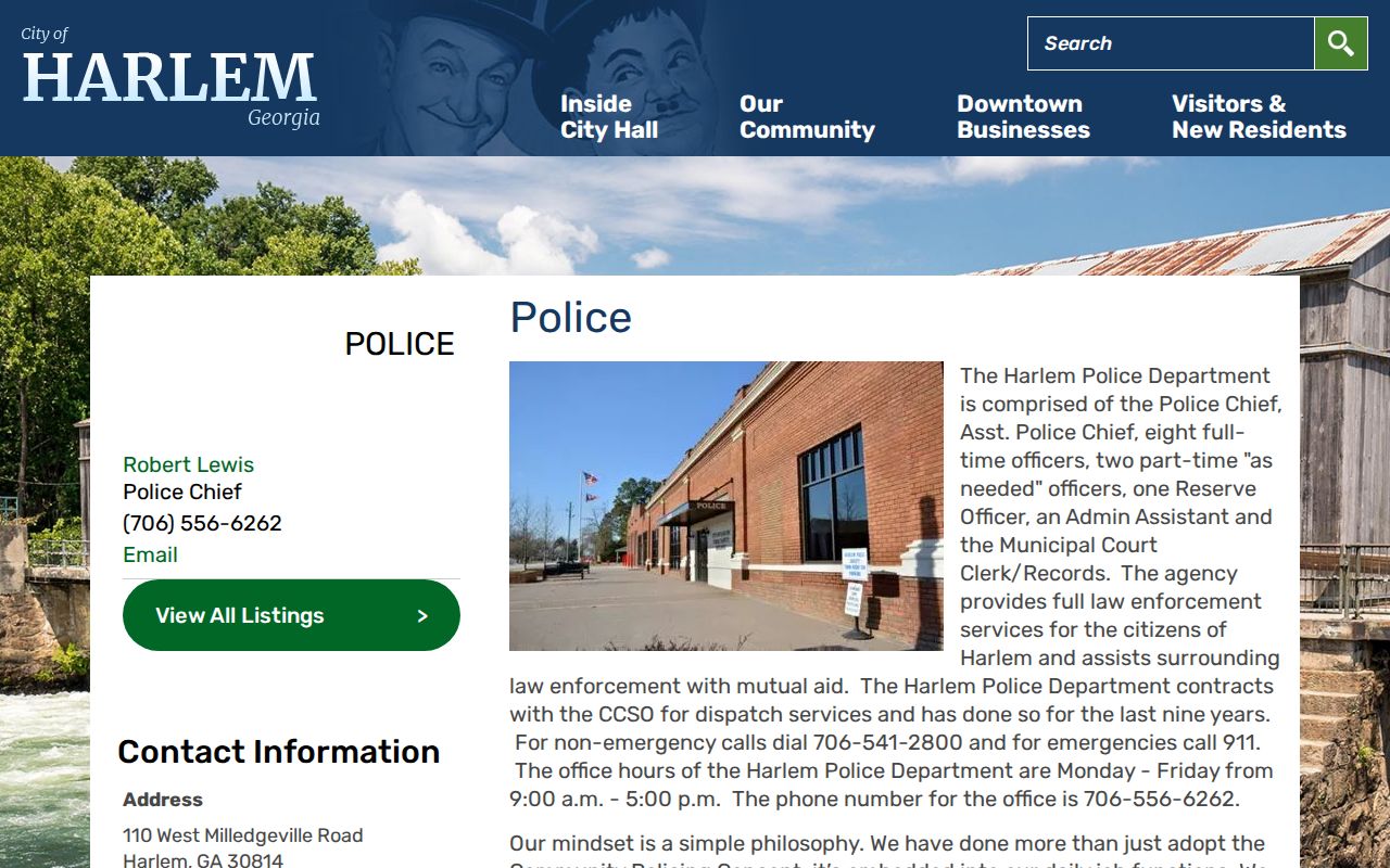 Official Harlem Police Department webpage